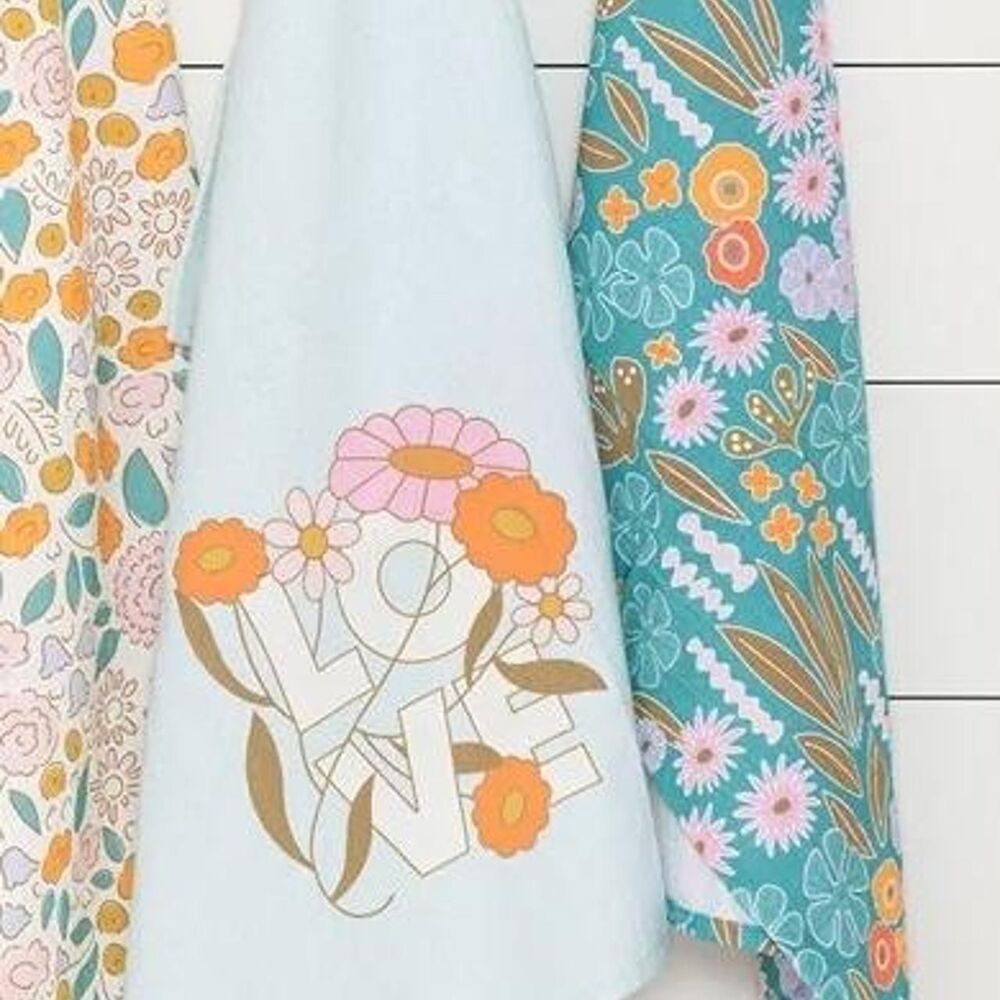 Tate + Zoey x Elizabeth Olwen Kitchen Towels Set of 2 Floral Botanical Tea Towel